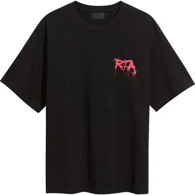 Rta Colin Graffiti Oversize Graphic T-shirt In Black