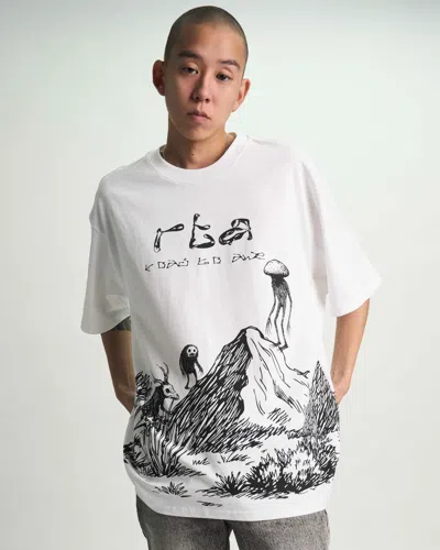 Rta Colin Oversized Short Sleeve Tee In White