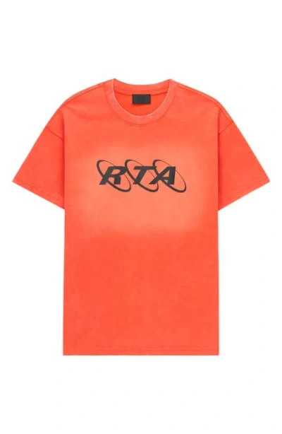 Rta Colin Planetary Oversize Graphic T-shirt In Orange
