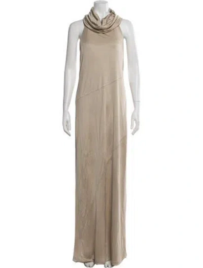 Pre-owned Rta Cowl Neck Long Dress W/ Tags In Gold