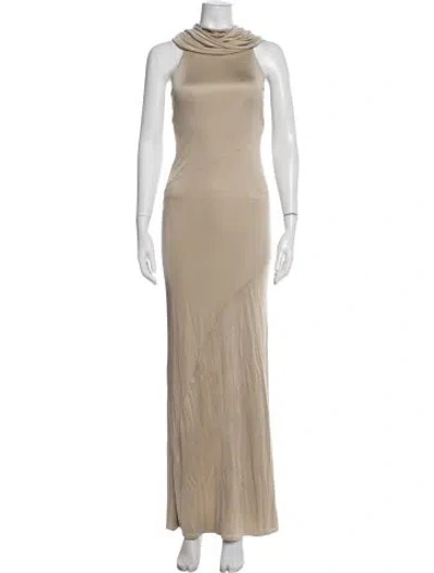 Pre-owned Rta Cowl Neck Long Dress W/ Tags In Neutrals