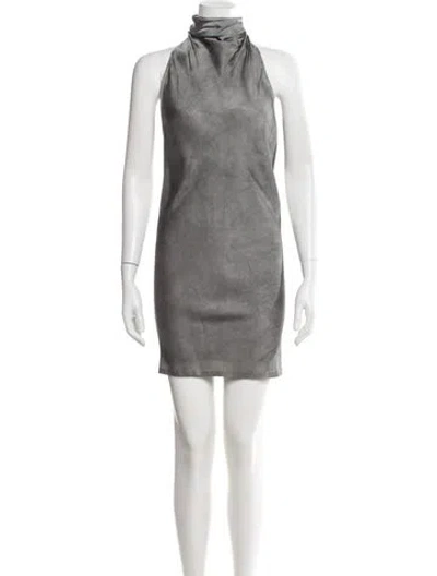 Pre-owned Rta Cowl Neck Mini Dress In Gray