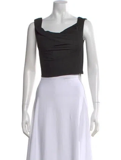 Pre-owned Rta Cowl Neck Sleeveless Crop Top W/ Tags In Black
