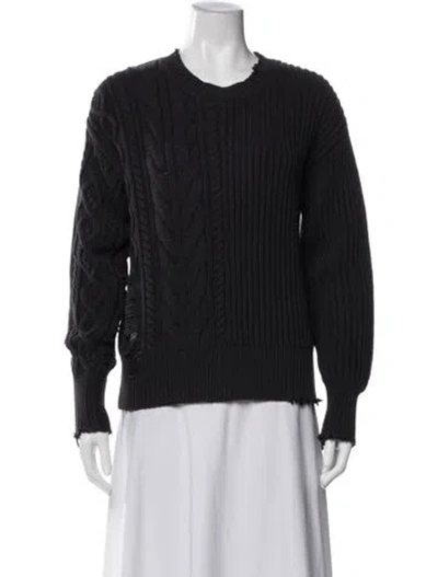 Pre-owned Rta Crew Neck Long Sleeve Top In Black