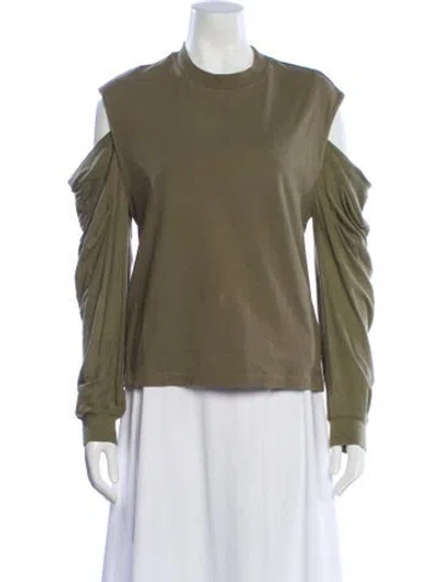 Pre-owned Rta Crew Neck Long Sleeve Top In Green