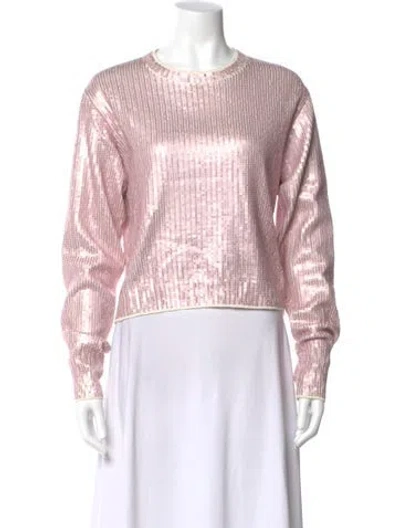 Pre-owned Rta Crew Neck Long Sleeve Top In Pink