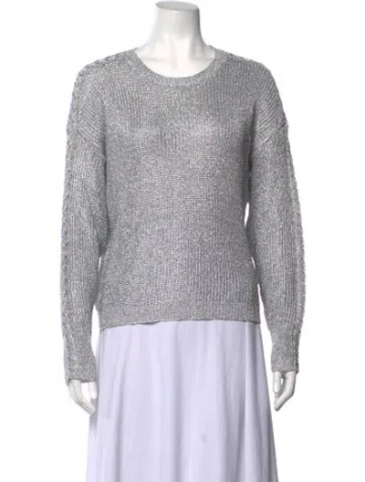 Pre-owned Rta Crew Neck Long Sleeve Top In Silver