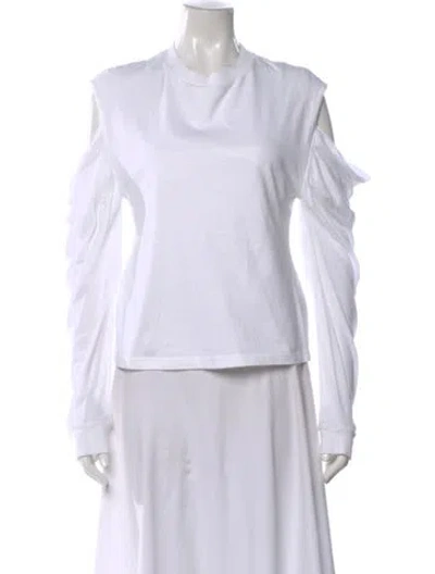 Pre-owned Rta Crew Neck Long Sleeve Top In White