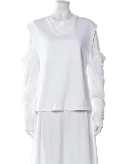 Pre-owned Rta Crew Neck Long Sleeve Top In White