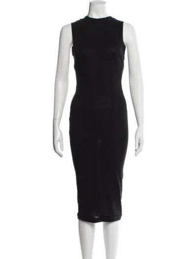 Pre-owned Rta Crew Neck Midi Length Dress In Black