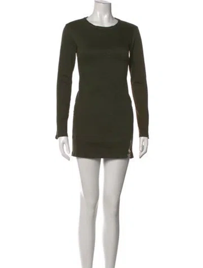 Pre-owned Rta Crew Neck Mini Dress In Green
