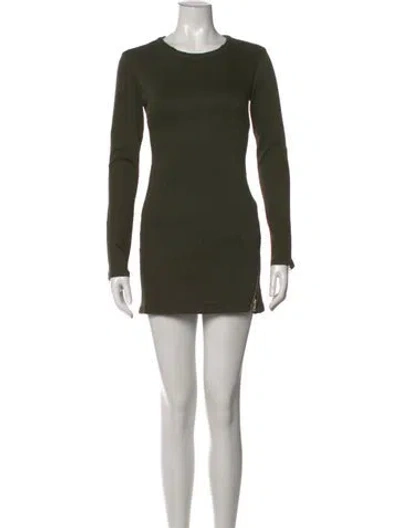 Pre-owned Rta Crew Neck Mini Dress In Green