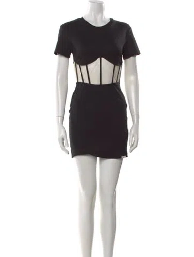 Pre-owned Rta Crew Neck Mini Dress W/ Tags In Black