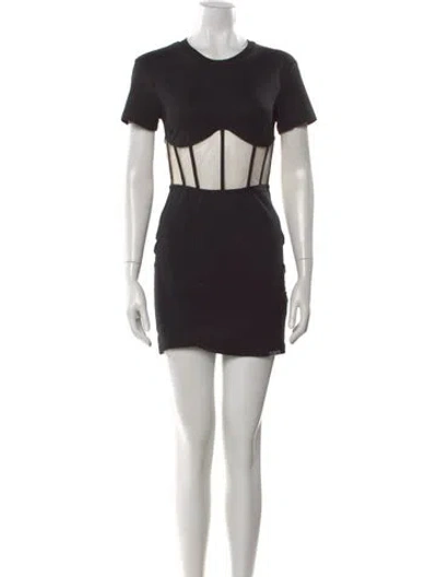 Pre-owned Rta Crew Neck Mini Dress W/ Tags In Black