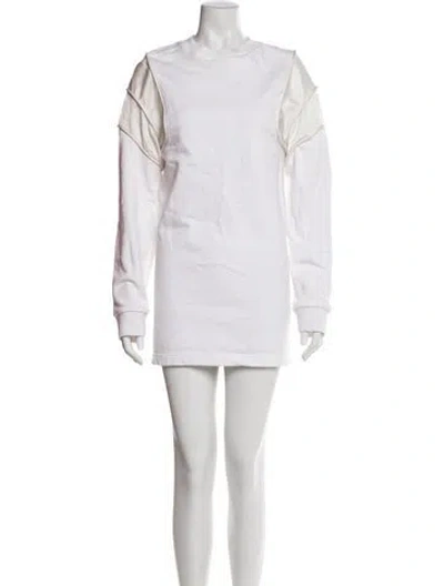 Pre-owned Rta Crew Neck Mini Dress In White
