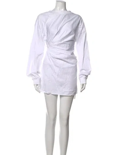 Pre-owned Rta Crew Neck Mini Dress In White