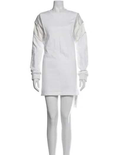Pre-owned Rta Crew Neck Mini Dress In White