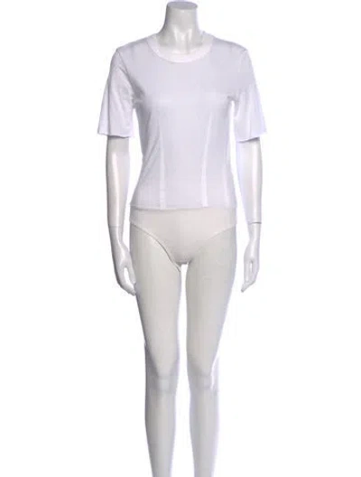 Pre-owned Rta Crew Neck Short Sleeve Bodysuit In White