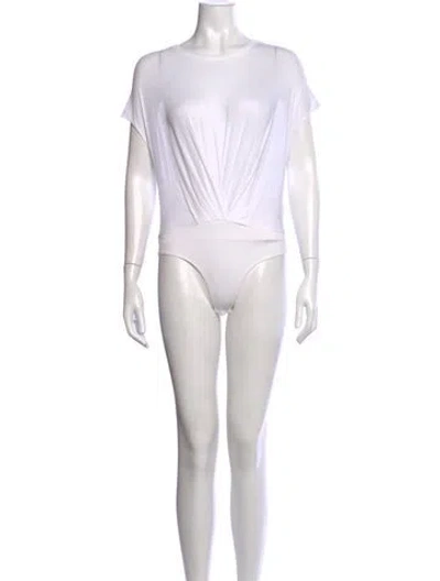 Pre-owned Rta Crew Neck Short Sleeve Bodysuit In White