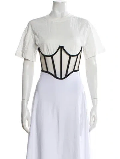 Pre-owned Rta Crew Neck Short Sleeve Top In White