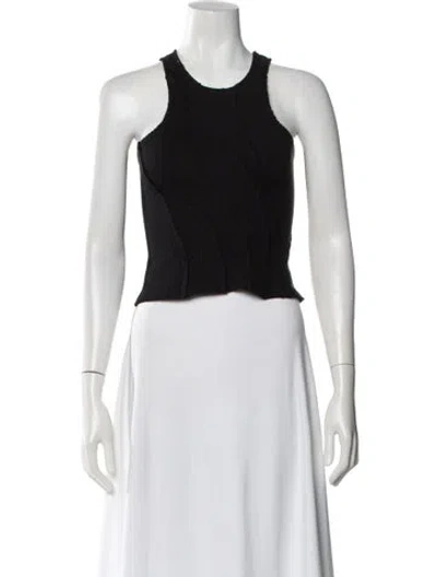 Pre-owned Rta Crew Neck Sleeveless Crop Top In Black