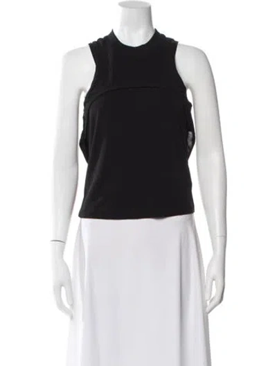 Pre-owned Rta Crew Neck Sleeveless Crop Top In Black