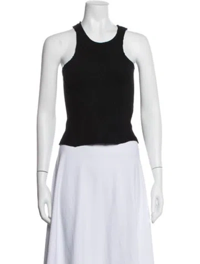 Pre-owned Rta Crew Neck Sleeveless Crop Top In Black