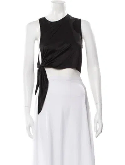 Pre-owned Rta Crew Neck Sleeveless Crop Top W/ Tags In Black