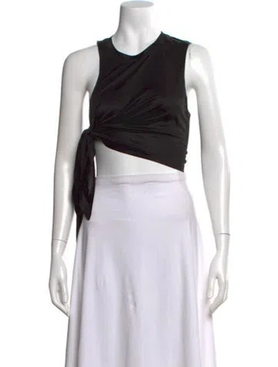 Pre-owned Rta Crew Neck Sleeveless Crop Top W/ Tags In Black