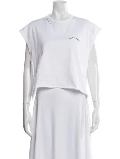 Pre-owned Rta Crew Neck Sleeveless T-shirt In White
