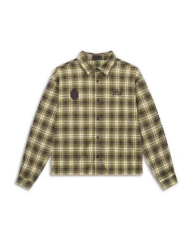 Rta Cropped Button Up Shirt In Multi