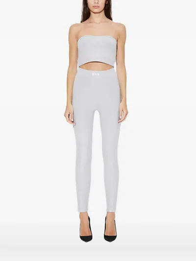 Rta Cropped Knitted Top In Gray