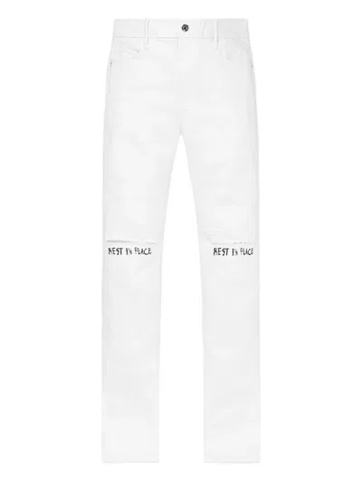 Rta Cross-print Jeans In White
