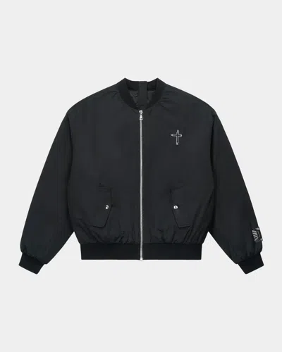 Rta Curva Ultra Rowan Studded Bomber Jacket In Black