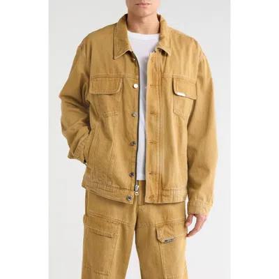 Rta Danny Denim Trucker Jacket In Brown