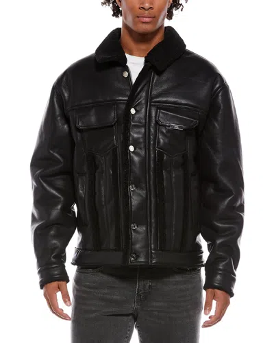 Rta Danny Leather Jacket In Yellow