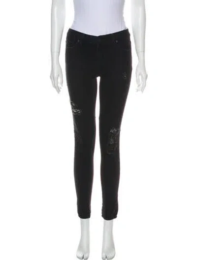 Pre-owned Rta Denim Low-rise Skinny Leg Jeans In Black