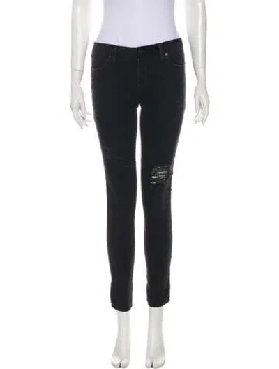 Pre-owned Rta Denim Low-rise Skinny Leg Jeans In Black