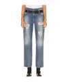 Rta Denim Trousers With Belt Loops In Blue