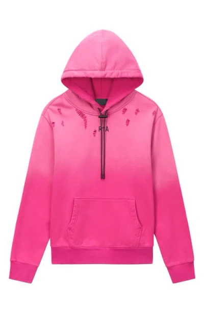 Rta Dion Distressed Hoodie In Pink