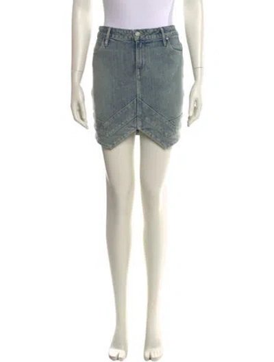 Pre-owned Rta Distressed Accents Mini Skirt In Blue