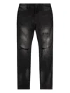 Rta Distressed Bootcut Jeans In Black