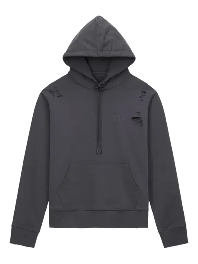 Rta Distressed Hoodie In Gray