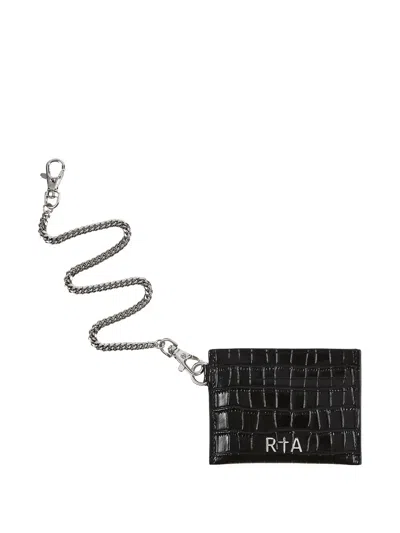 Rta Dominic Crocodile-effect Leather Wallet Chain In Pattern