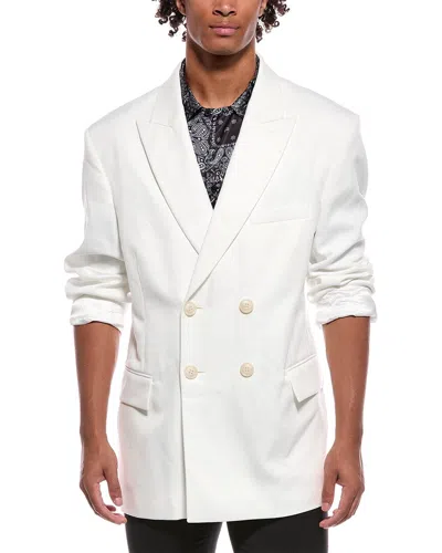 Rta Double Breasted Suit Jacket In White