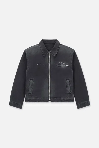 Rta Easton Denim Jacket In Gray