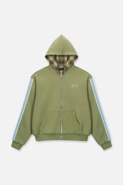 Rta Elen Reversible Zip Up Hoodie In Green