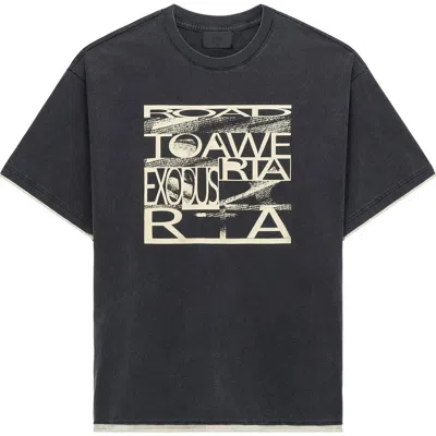 Rta Rt Road To Awe Double Layered Logo Graphic T-shirt In Black