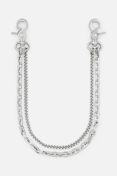 Rta Eren Double Cuban Pant Chain In Silver