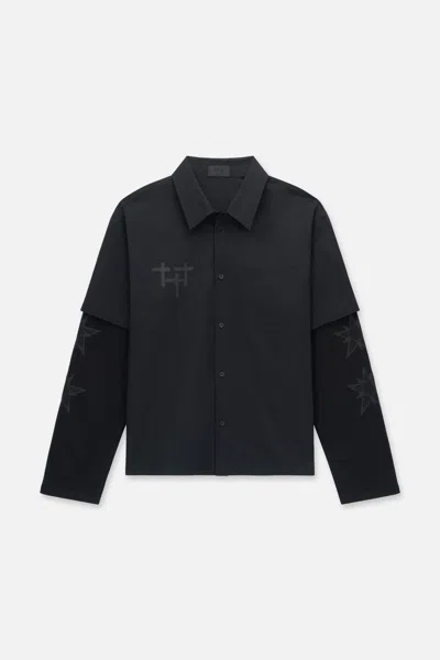 Rta Erik Double Layered Shirt In Black